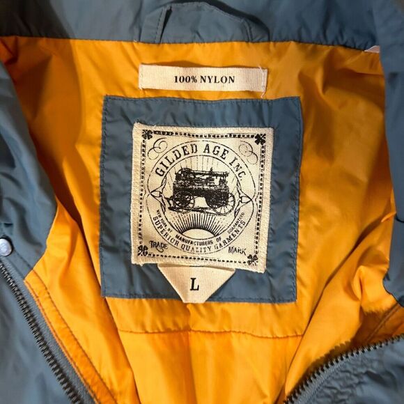 Gilded Age NYC Men's Blue Soft Shell Nylon Full Zip Jacket Coat Size Large - Picture 10 of 11